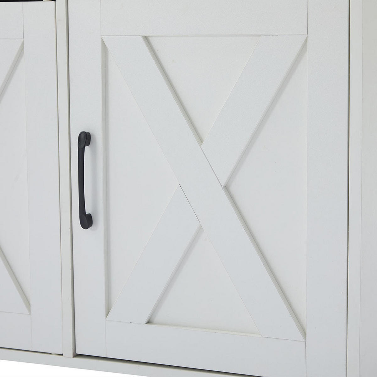 SIDEBOARD mit Dekoration in weiß - Weiß, Holz (37/75/160cm) - KOMHTOM