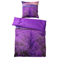 BETTWÄSCHE 2-teilig Lavendel - Lila, Naturmaterialien (135/200cm) - Sanilo
