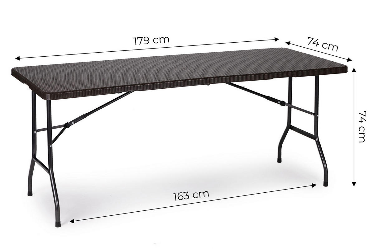 GARTENTISCH klappbar 180 x 75 cm - Dunkelbraun, Kunststoff (180/75/74cm) - Mat-Haus
