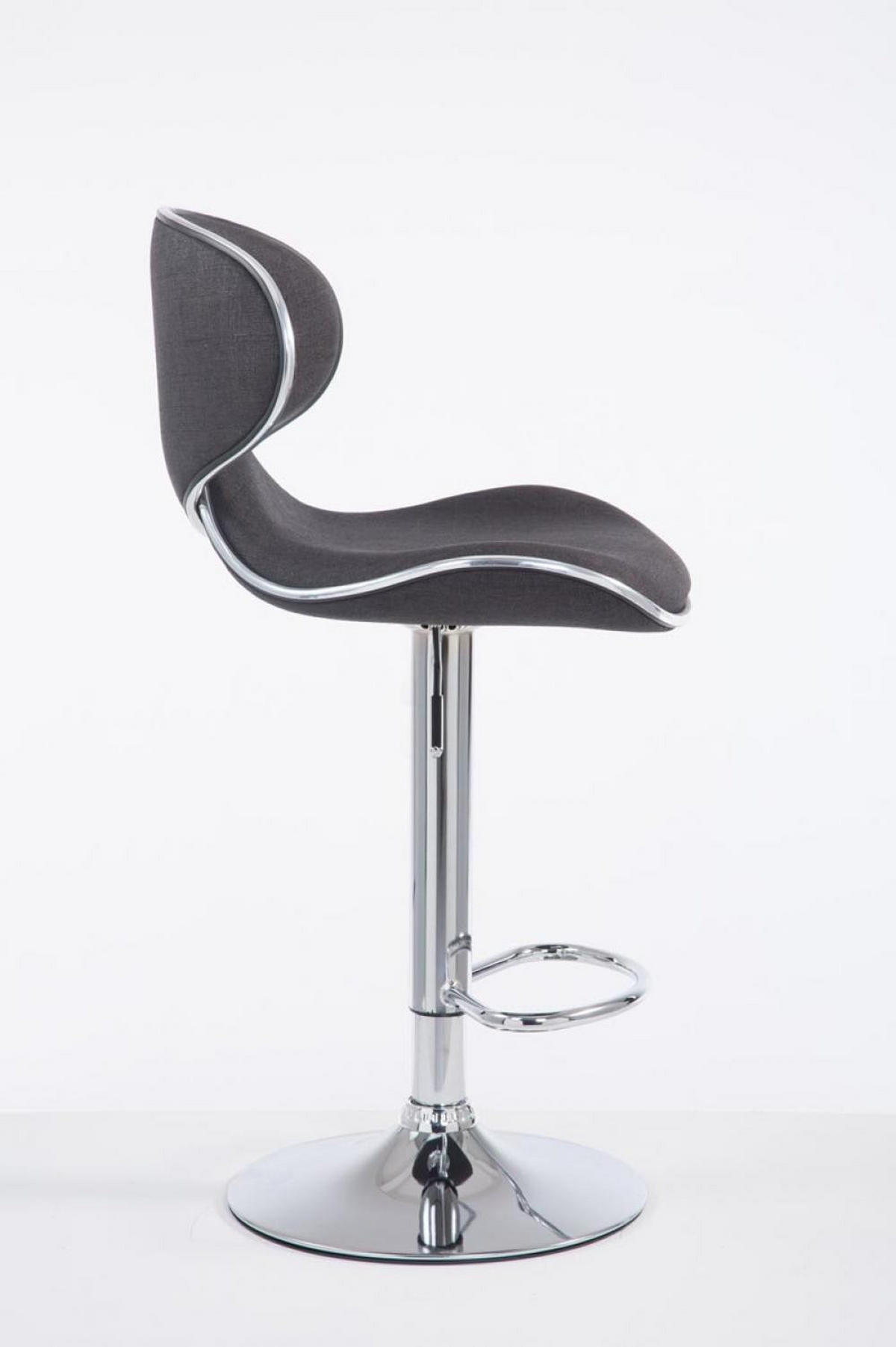 BARHOCKER Stoff dunkelgrau - Chromfarben/Dunkelgrau, Textil/Metall (46/88/49cm) - CLP