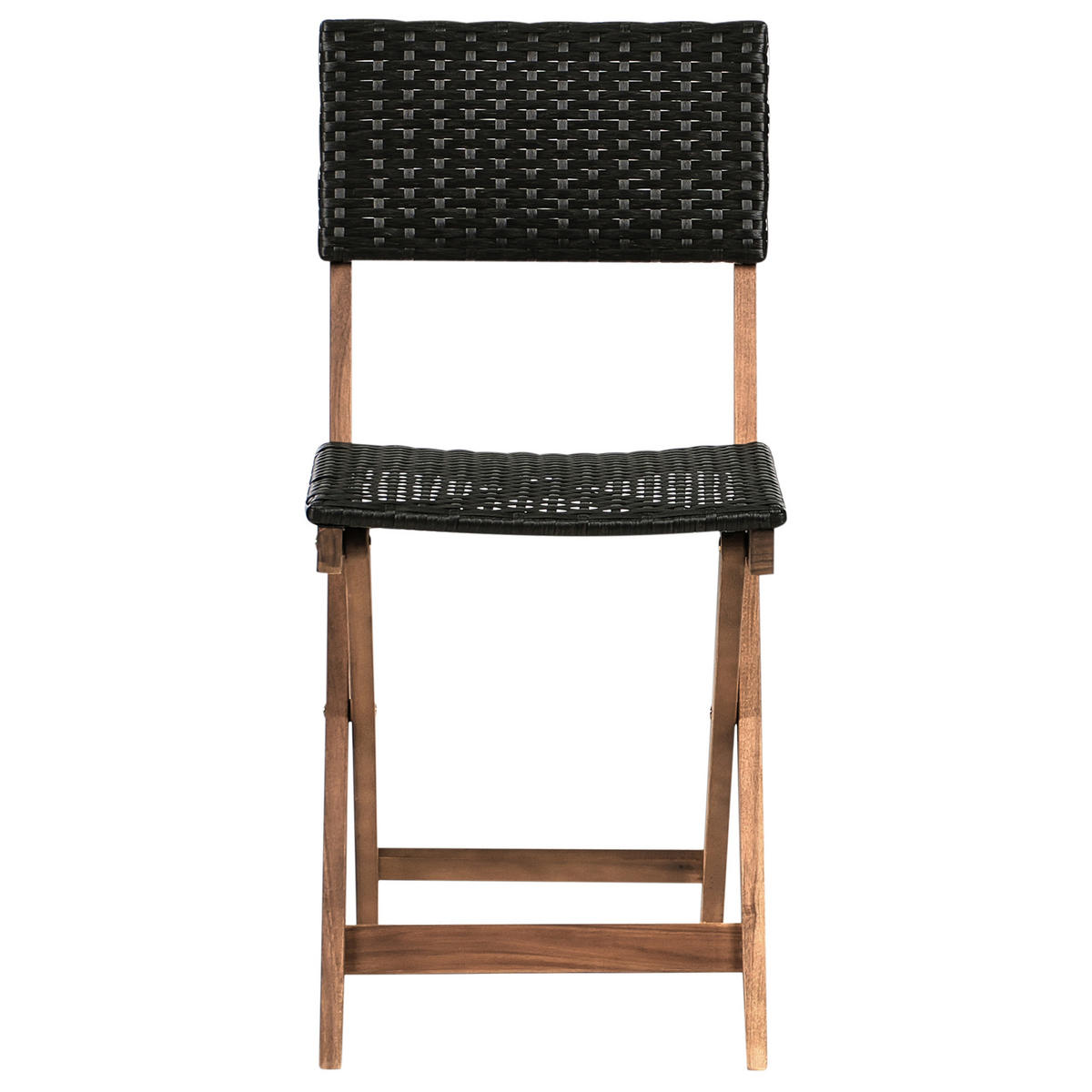BISTRO-SET Akazienholz Braun/Schwarz Rivarotta - Braun, Holz - Beliani