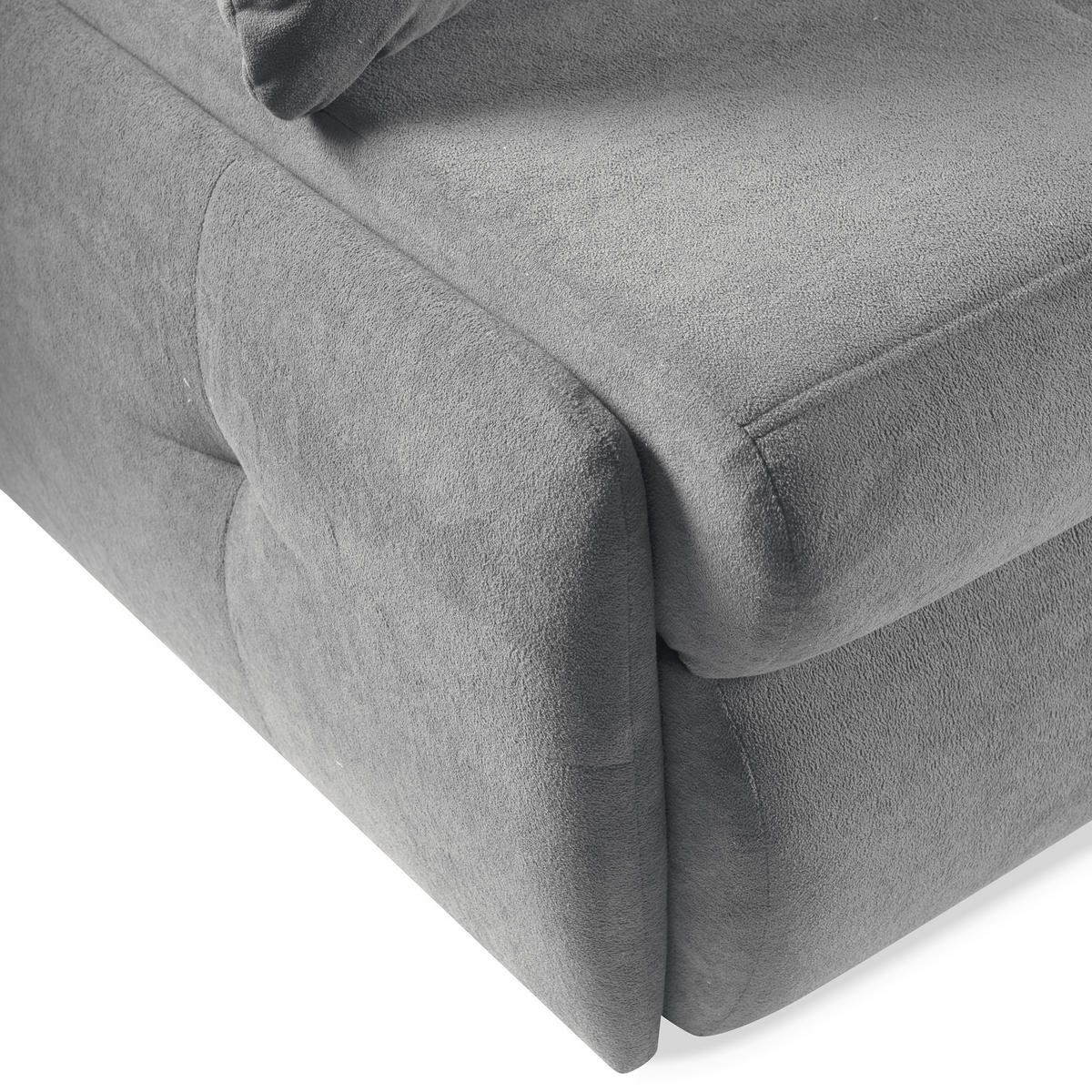 ECKSCHLAFSOFA Tino mit Schlaffunktion und Bettkasten, universeller Ottomane, Grau - Grau, Textil (216/155cm) - Beautysofa