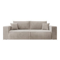 SCHLAFSOFA Farese Beige Cordbezug - Beige/Schwarz, Kunststoff/Textil (257/85/102cm) - Selsey