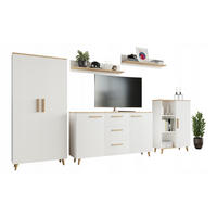 WOHNWAND MALMO 5-teilig Weiß-Artisan Eiche - Multicolor, Holzwerkstoff (150/75/40cm) - Matkam Möbel