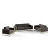SOFASET Valerie 3-2-1 - Schwarz, Holzwerkstoff/Textil (228/79/90cm) - Fun Möbel
