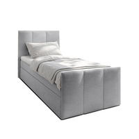 BOXBETT LEVENTE 100x200 cm mit Bettkasten und Matratze - Grau - Schwarz/Grau, Holz/Holzwerkstoff (100/200cm) - AX Living