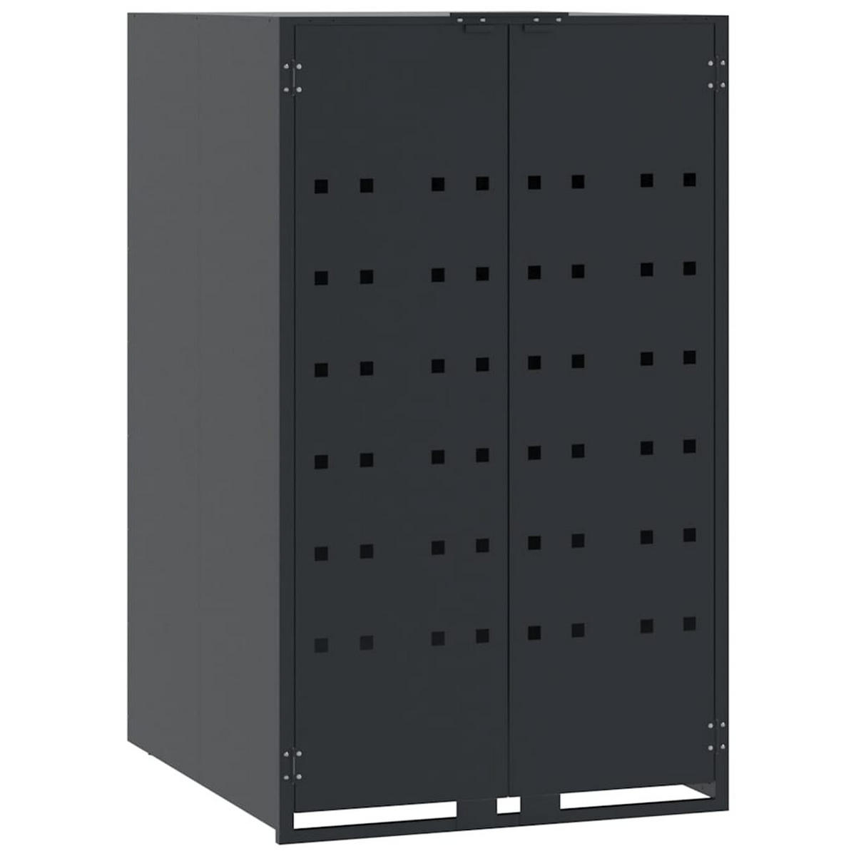 MÜLLTONNENBOX Gorilo für 3 Tonnen Anthrazit 207x79x117 cm - Anthrazit, Metall (207/117/79cm) - DELUKE