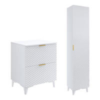 WASCHTISCHUNTERSCHRANK 60.4cm Cléa 2er-Set Weiß - Weiß, Holzwerkstoff (60.4/62.6/48.5cm) - Petits-meubles