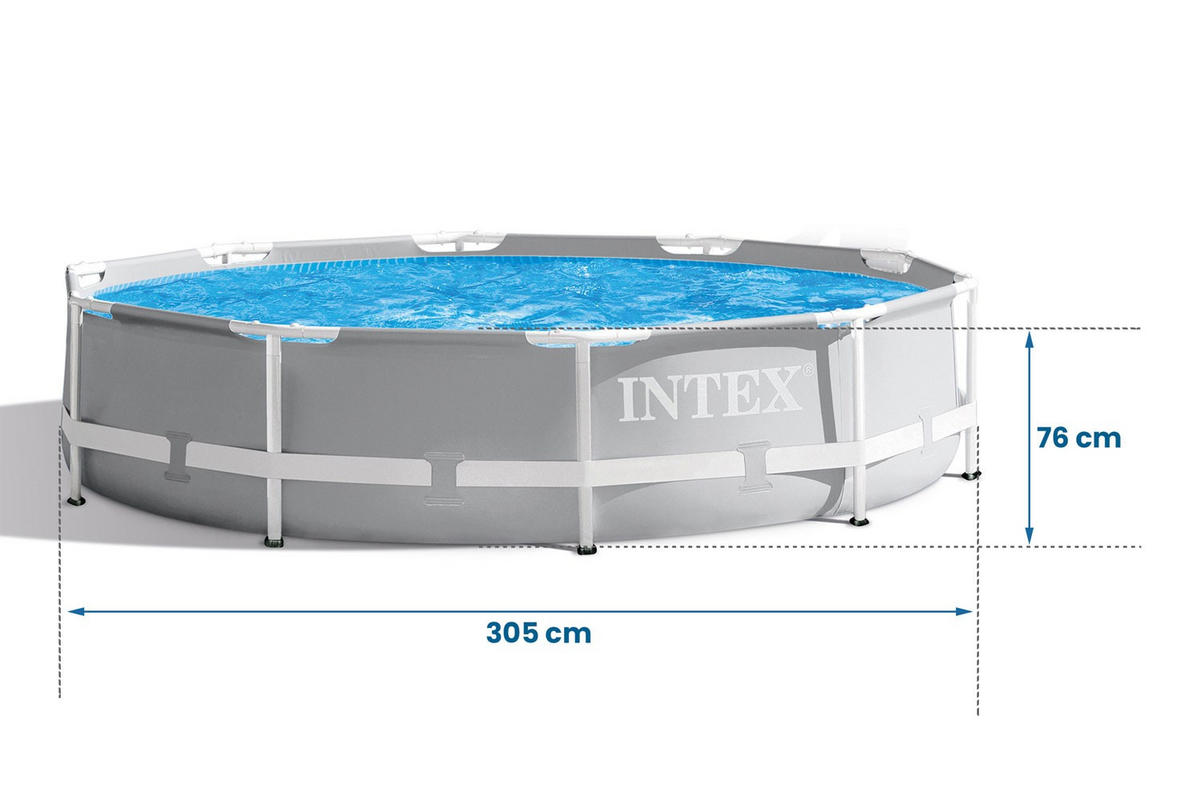 POOL SET 305 x 76 cm, 6in1 - 26700 - Grau, Textil (305/76cm)