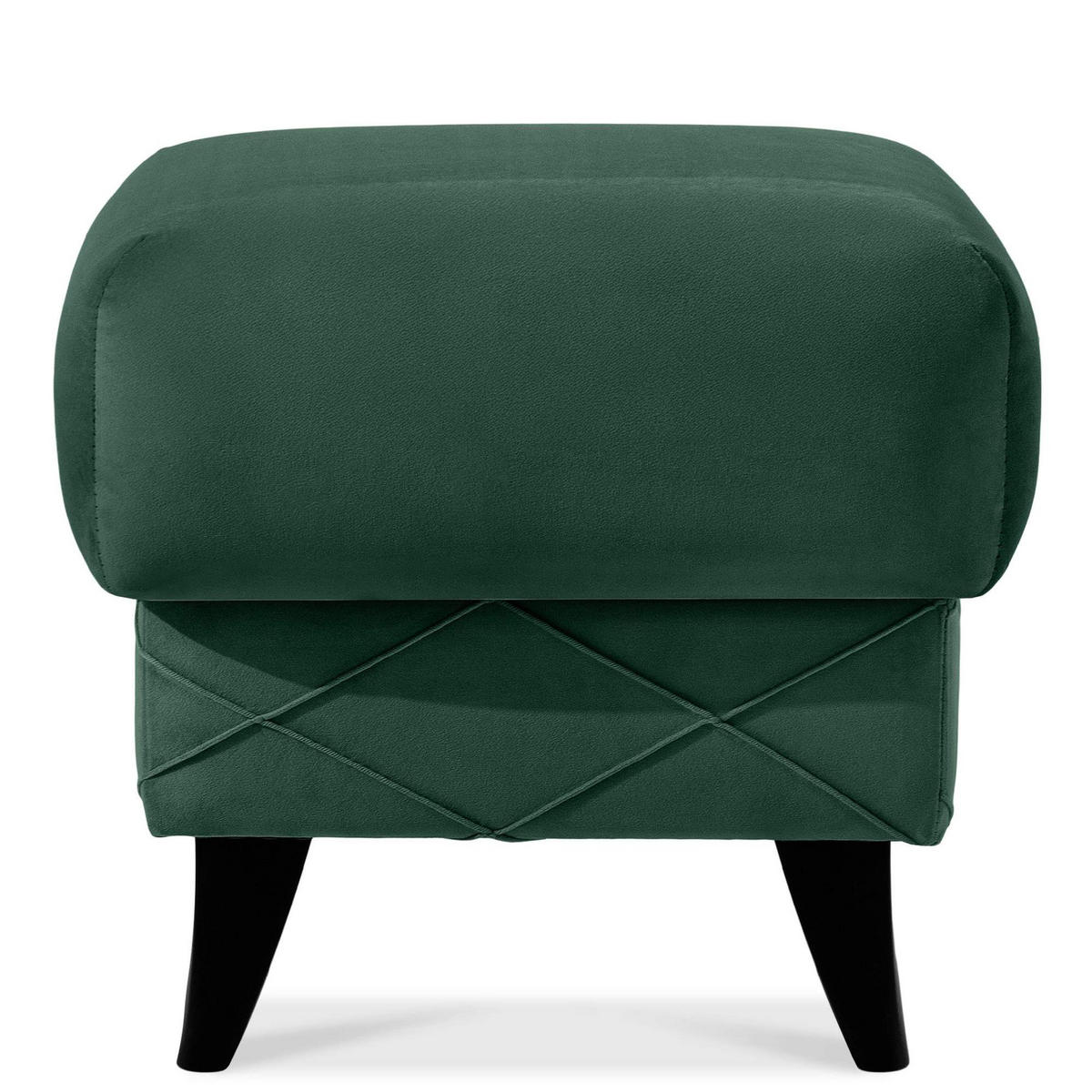 HOCKER GUSTAVO III Fußstütze, Velours, Dunkelgrün - Dunkelgrün, Holz/Holzwerkstoff (53/49/53cm) - KONSIMO®