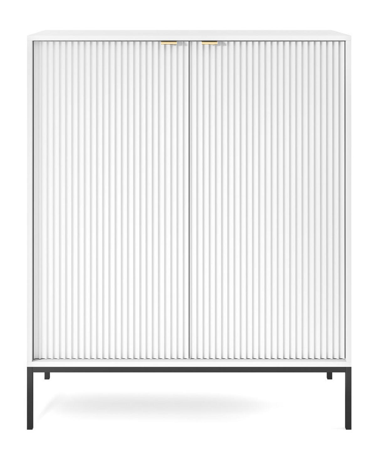 HIGHBOARD Nova Weiß / Schwarz 104 / 39 / 125cm - Schwarz/Weiß, Holz/Holzwerkstoff (104/125/39cm) - Feldmann-Wohnen