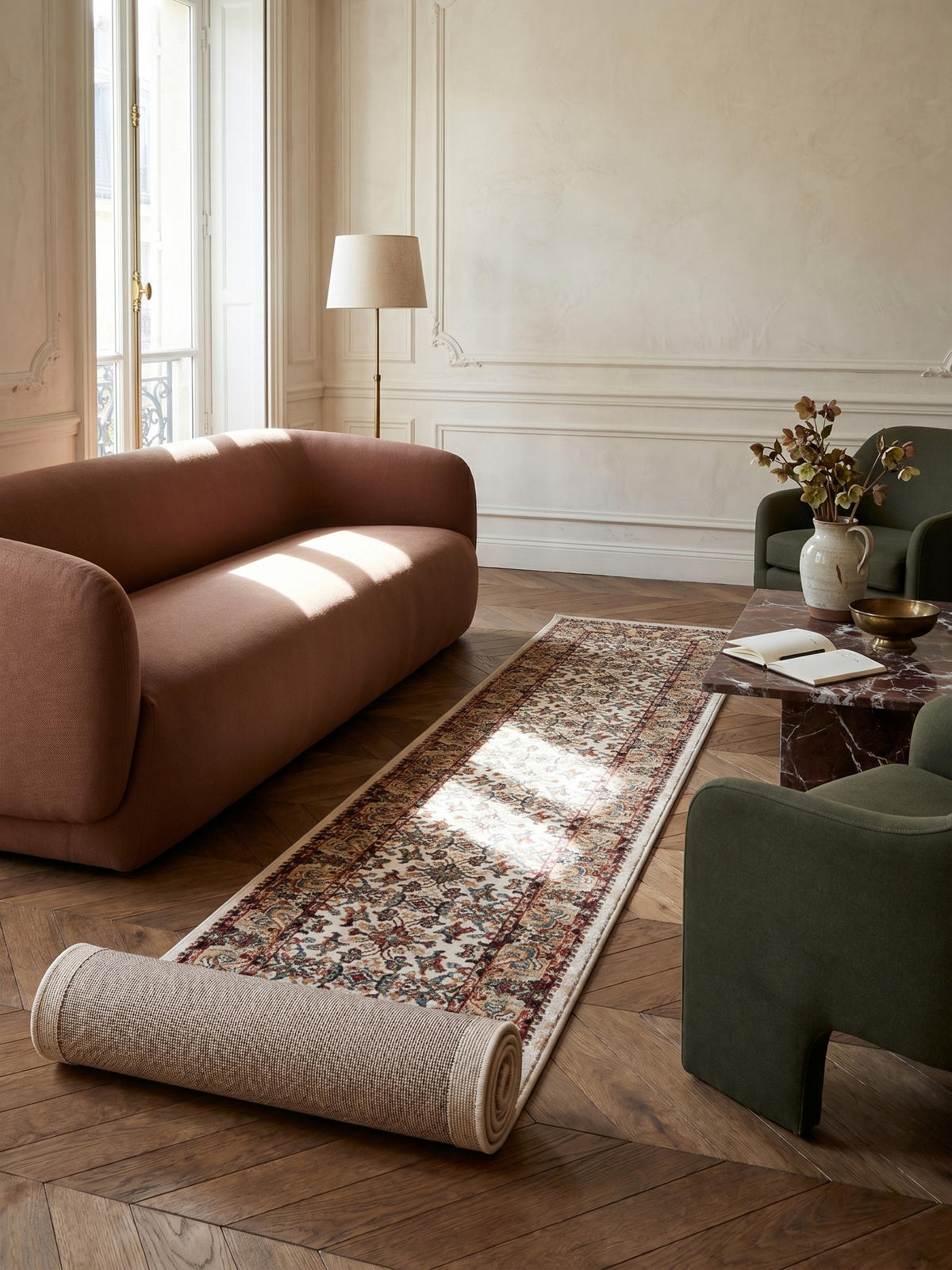 TEPPICH Hochflor GLAZERT in Natur, im Berber-Stil, aus Polypropylen, 60 x 230 cm - Multicolor, Textil (60/230cm) - KADIMA DESIGN