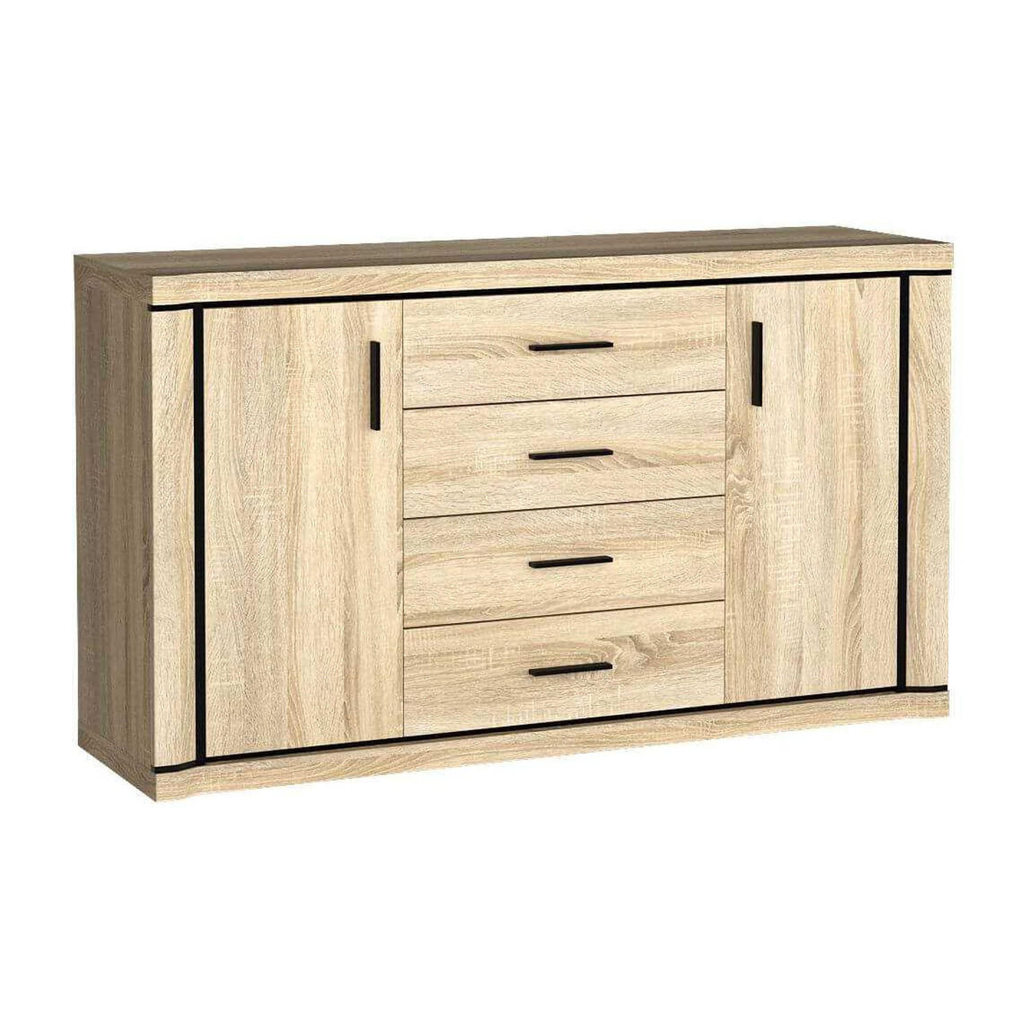 KOMMODE Dallas D-1 157 x 91 x 45 cm Eiche Sonoma - Sonoma Eiche, Holzwerkstoff/Kunststoff (157/91/45cm) - Koseto