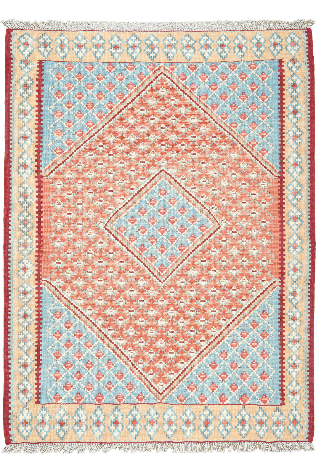 Looma Kelim-Teppich Blau 104x141 cm