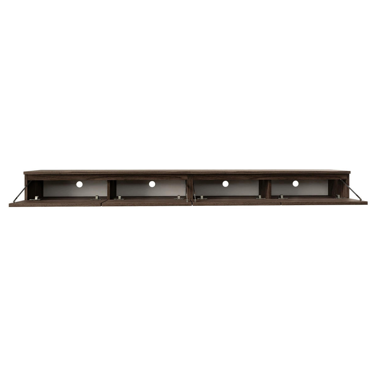 TV stolek Bemmi Slim čtyřdveřový, dekor ořech Wisconsin, 200 cm - tmavě hnědá, kompozitní dřevo (200/18.2/31.6cm) - Selsey