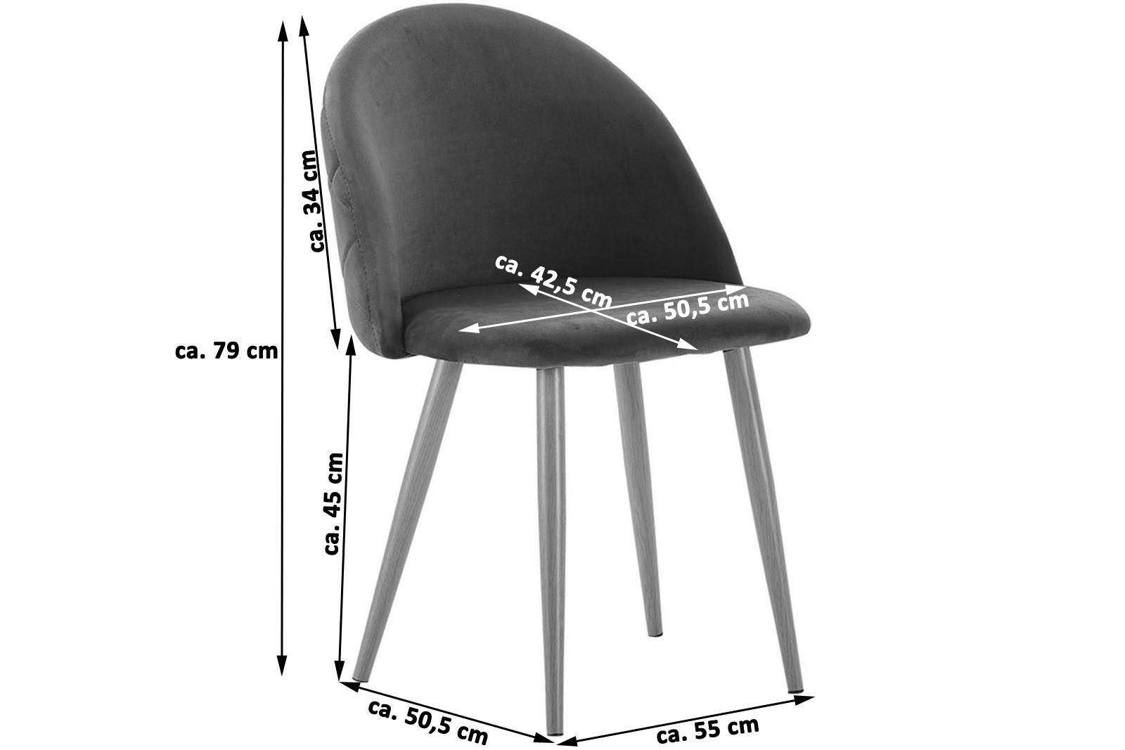 ESSZIMMERSTUHL LILLY - Eichefarben/Anthrazit, Textil/Metall (55/79/51cm) - SAM