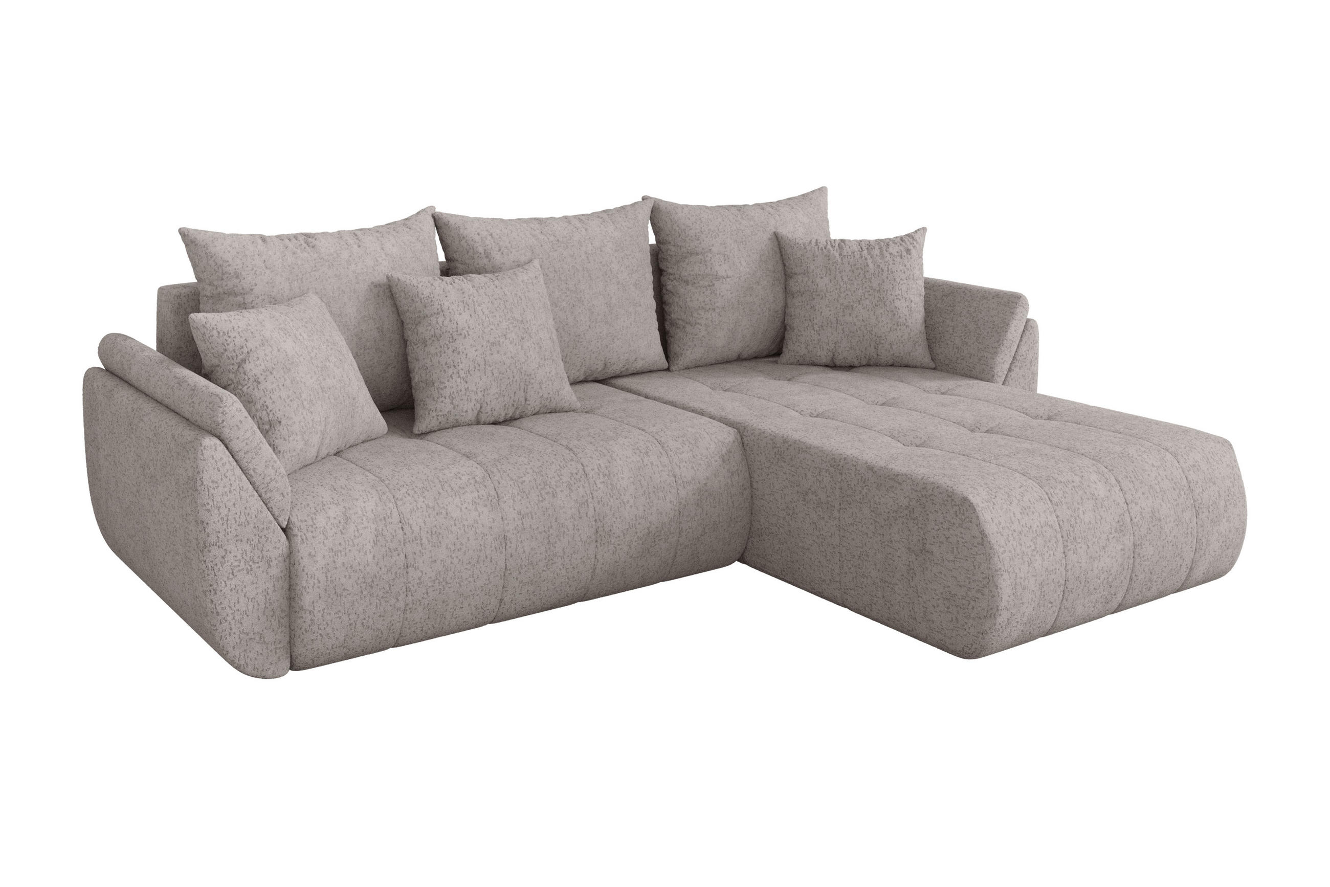 ROHOVÁ SEDAČKA s funkcí spaní, otoman vpravo TOKO-L 277x194x86 světle šedá velur - černá/světle šedá, kompozitní dřevo/textil (277/194cm) - ALTDECOR
