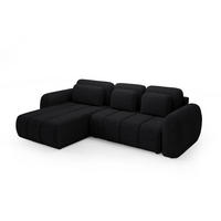 ECKSOFA Caria Mit Schlaffunktion - Schwarz, Holzwerkstoff/Textil (304/190cm) - Fun Möbel