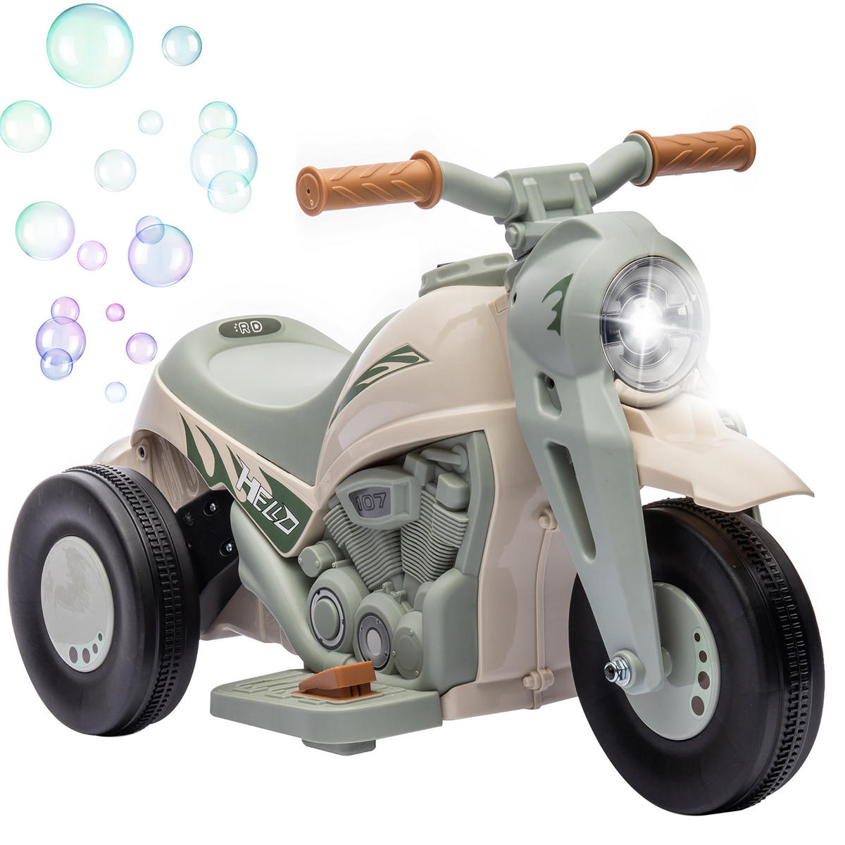 ELEKTROMOTORRAD, Cremeweiß, Kunststoff, Metall - Creme, Kunststoff (80/36/43.5cm) - AIYAPLAY