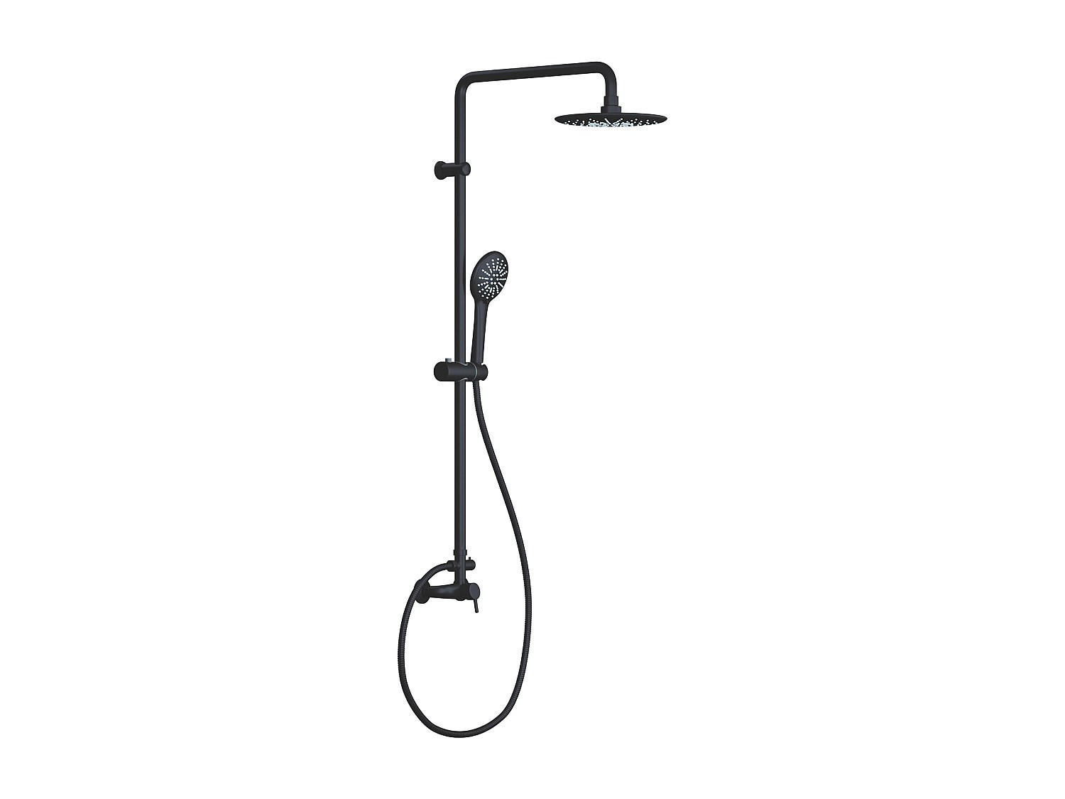 DUSCHSÄULE - Edelstahl - H. 127 cm - Mattschwarz - AITA - Schwarz, Metall (18.3/116/35.5cm) - Vente-Unique