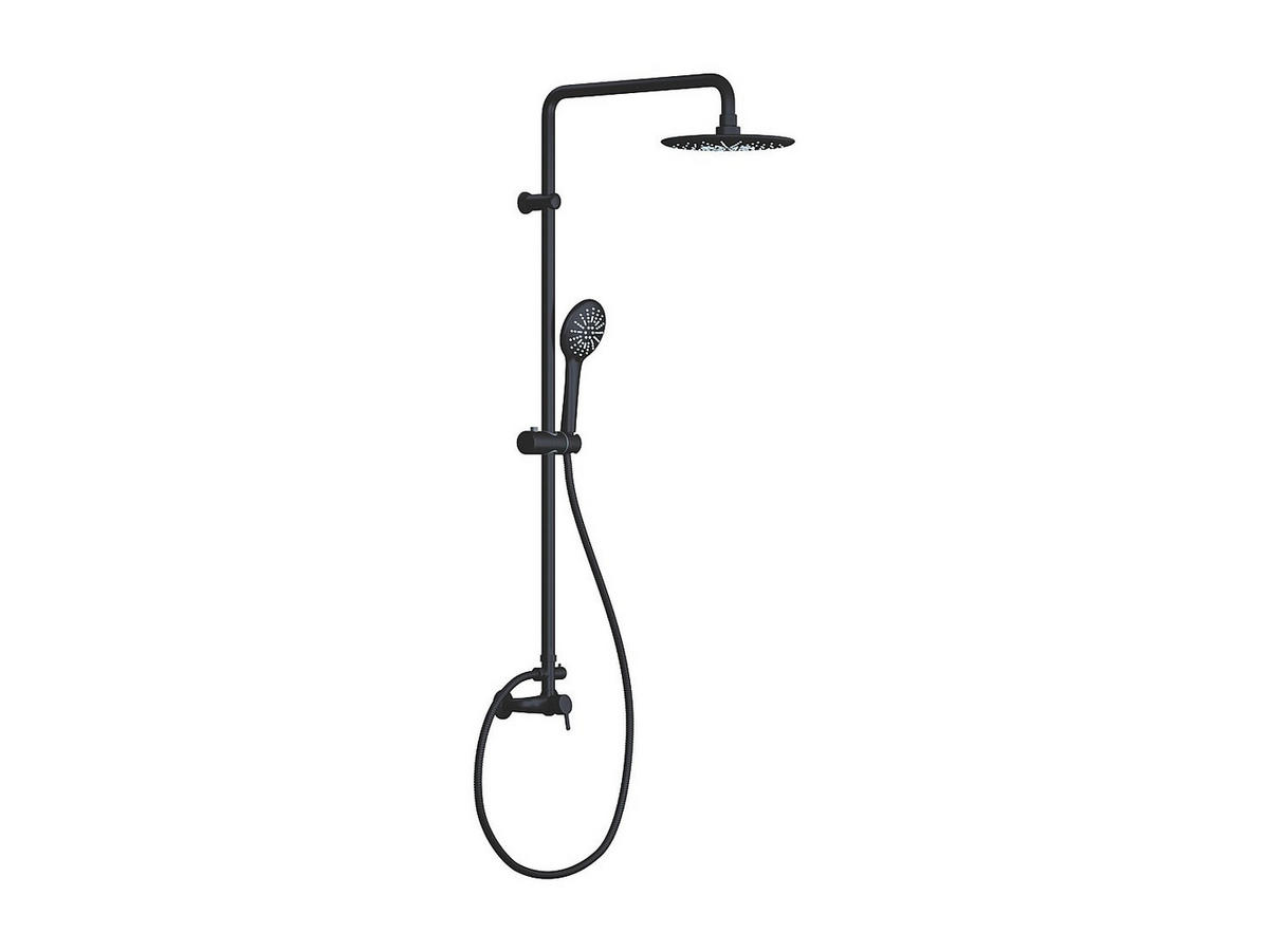 DUSCHSÄULE - Edelstahl - H. 127 cm - Mattschwarz - AITA - Schwarz, Metall (18.3/116/35.5cm) - Vente-Unique