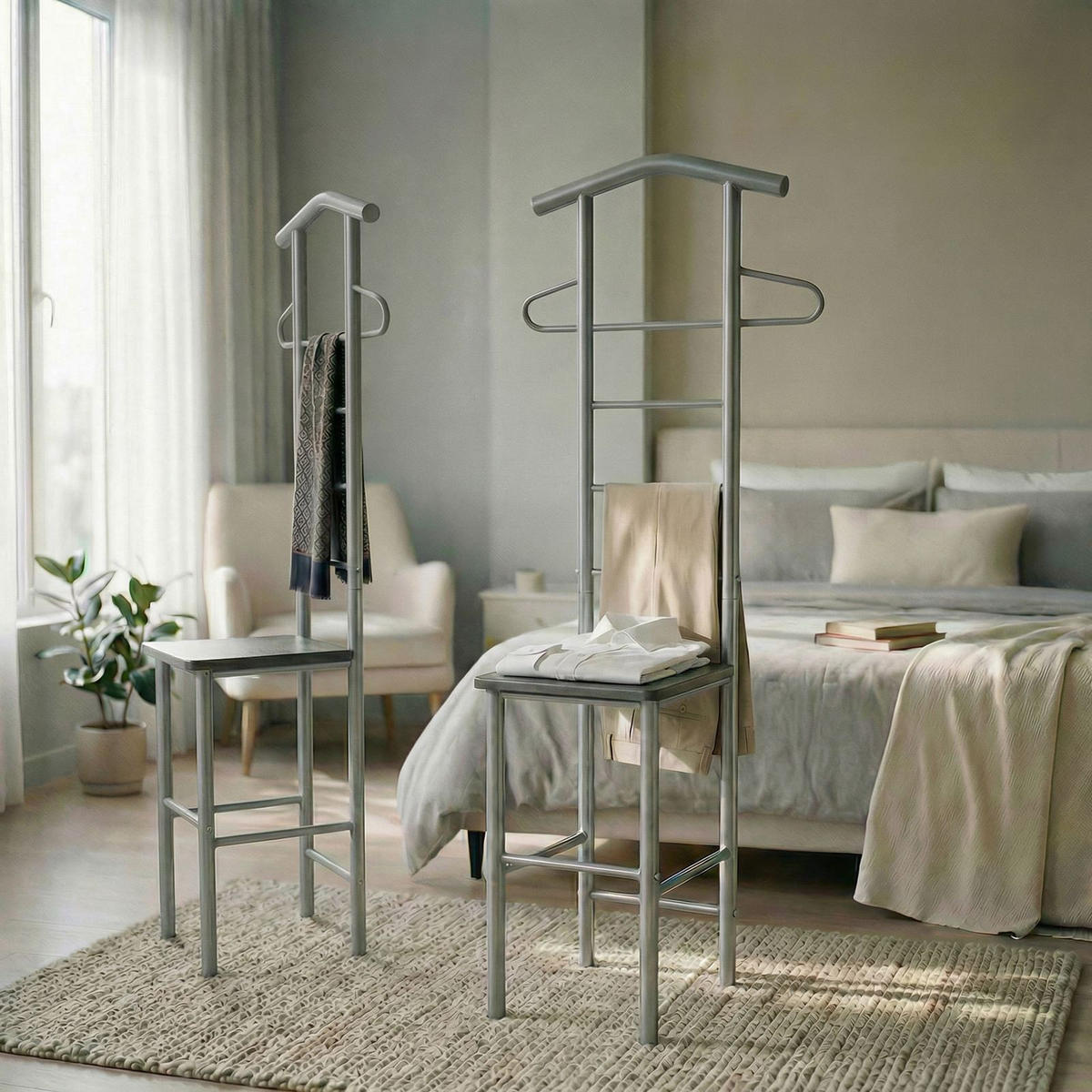 HERRENDIENER JIVO 2ER-SET - Grau, Metall (53/121/47cm) - CARO-Möbel