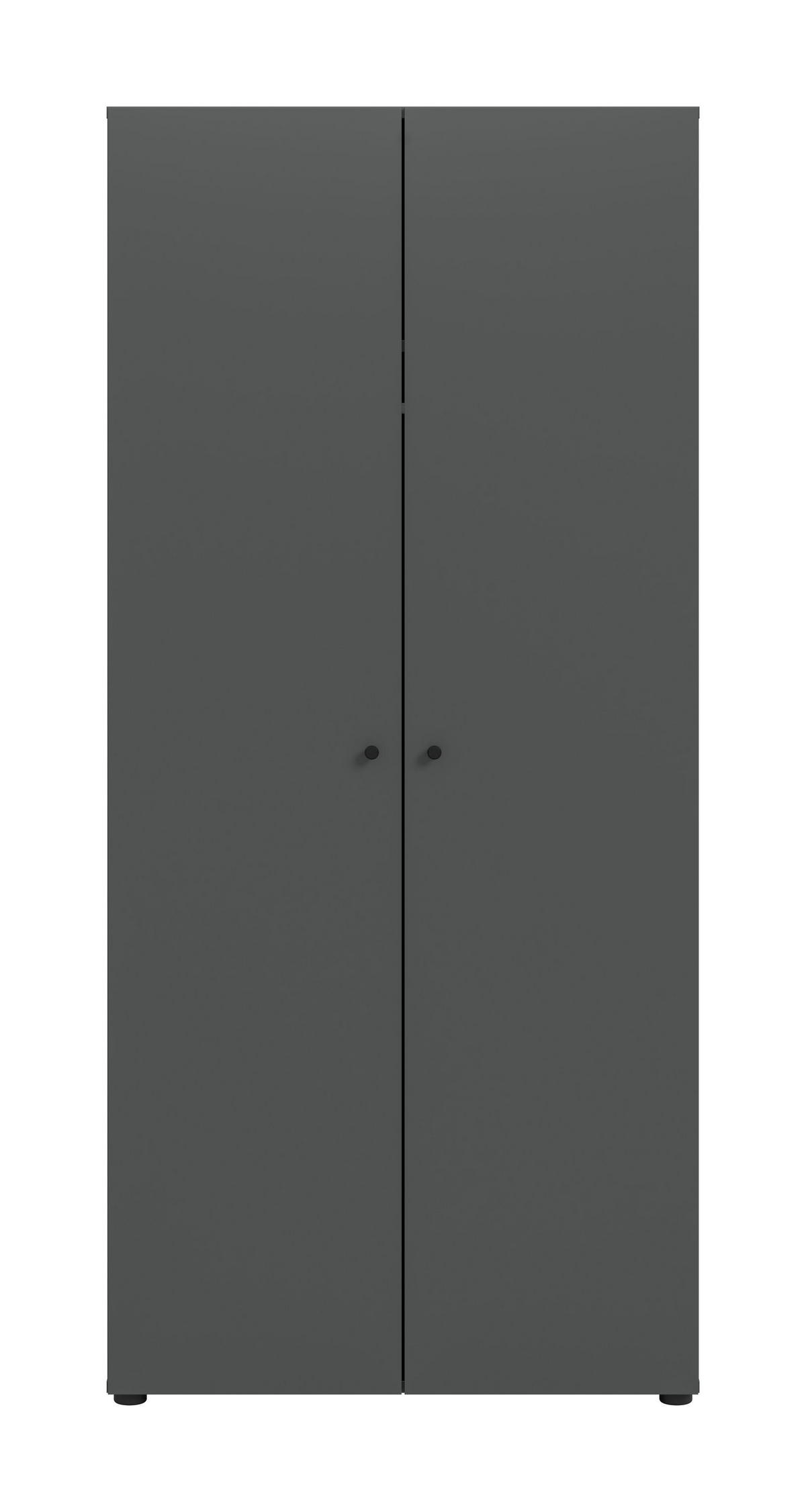 KLEIDERSCHRANK 2-türig Arbor (B/H/T: ca. 80/176/51 cm) in anthrazit/anthrazit - Anthrazit, Holzwerkstoff (80/176/51cm)