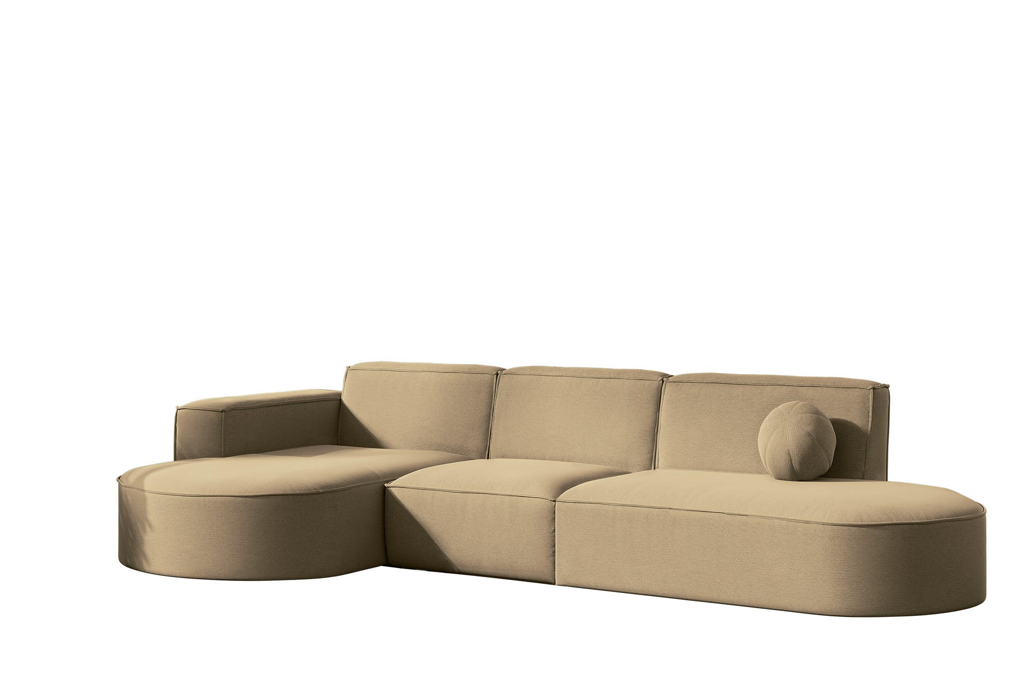 Fun Möbel Ecksofa Beige 296x78x165 cm