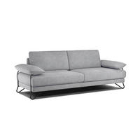 SOFA LORI 3-Sitzer, silberfarben - Silberfarben/Schwarz, Holzwerkstoff/Textil (245/87/96cm) - Courtois Laville