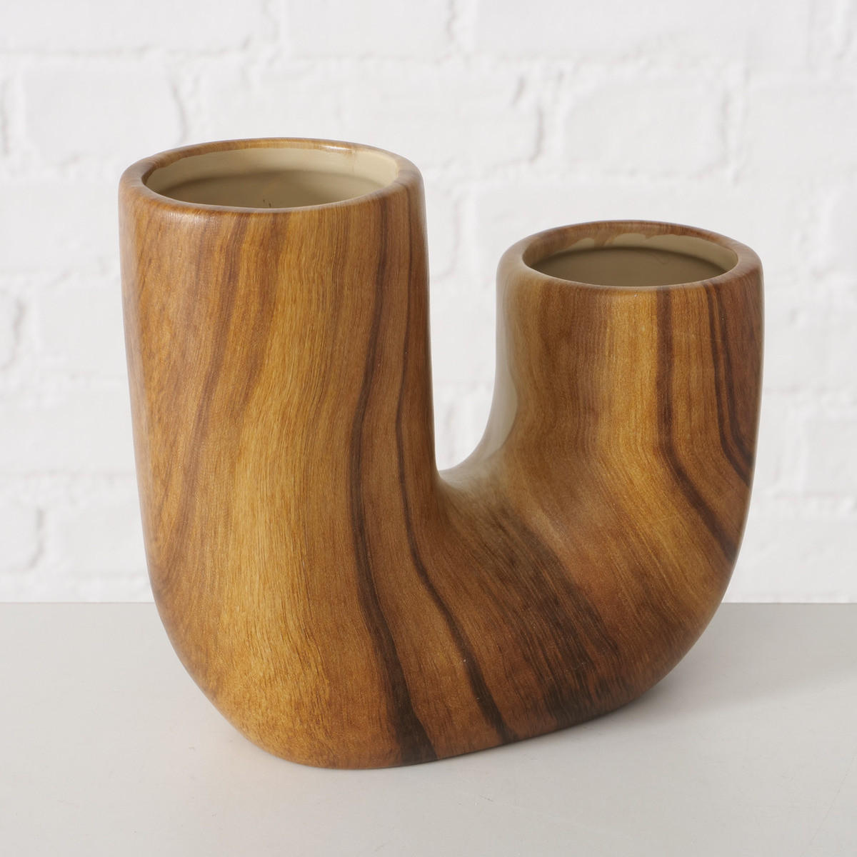 KERAMIKVASE Wilhelmy 14,5 cm - Braun, Keramik (14.5cm) - Boltze Home