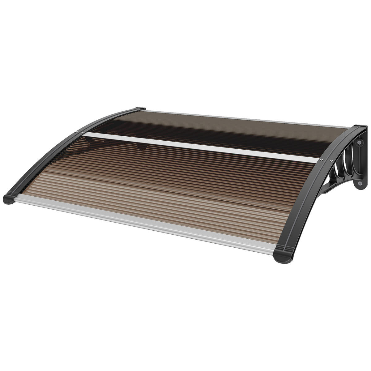 VORDACH DE-07399 Pultvordach aus Polycarbonat Braun - Schwarz/Braun, Kunststoff (100/23/75cm) - ComfortXL
