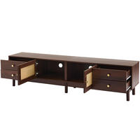 TV-ELEMENT 180/35/44 cm Braun mit 2 Rattantüren und 4 Schubladen - Braun, Holz (172/35/44cm) - Oxeza