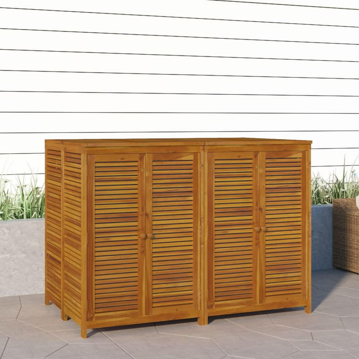 GARTENBOX 140x87x104 cm Massivholz Akazie - Braun, Holz (140/104/87cm) - furnicato