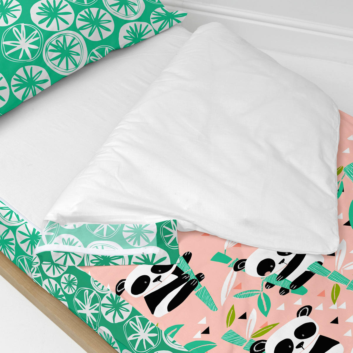 KINDER schlafsack Panda garden 90x200 cm Ohne füllung - Pink, Textil (90/200cm) - Happy Friday