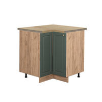 HÖRNUNDERSKÅP Fame-Line Grönt och guld lanthus 80.5 cm , AP Oak - Ekfärgad/Grön, Träbaserade material (80.5/82/60cm) - Vicco