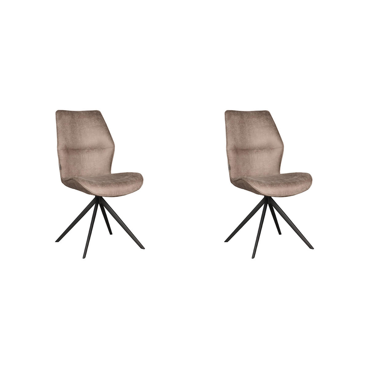 ESSZIMMERSTUHL Comfy Taupe 64/48/91 cm 2er-Set - Taupe, Textil (48/91/64cm) - LABEL51