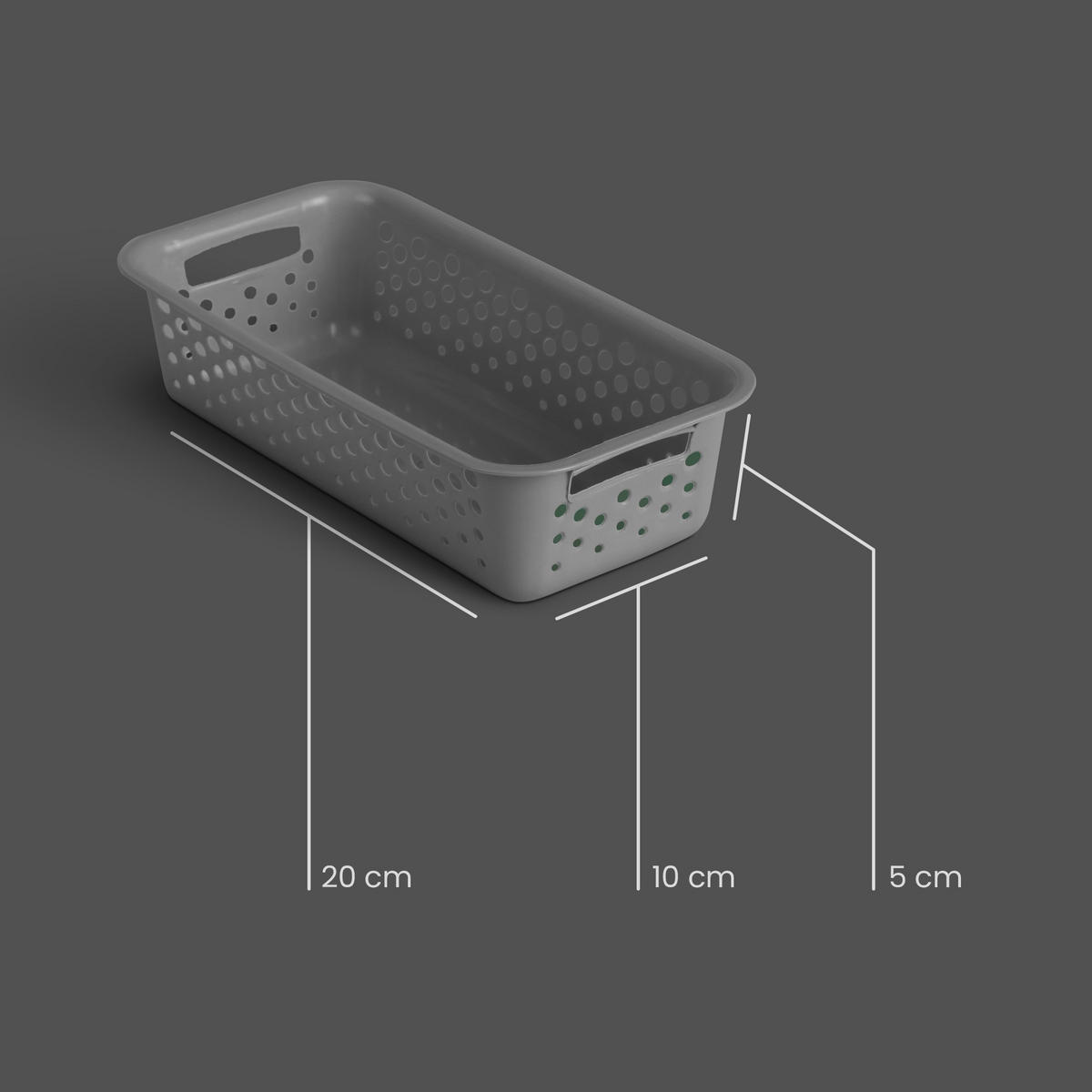 AUFBEWAHRUNGSKORB Anthrazit 20x10x5 cm - 1er Pack - Anthrazit, Kunststoff (10/5/20cm) - ProHome
