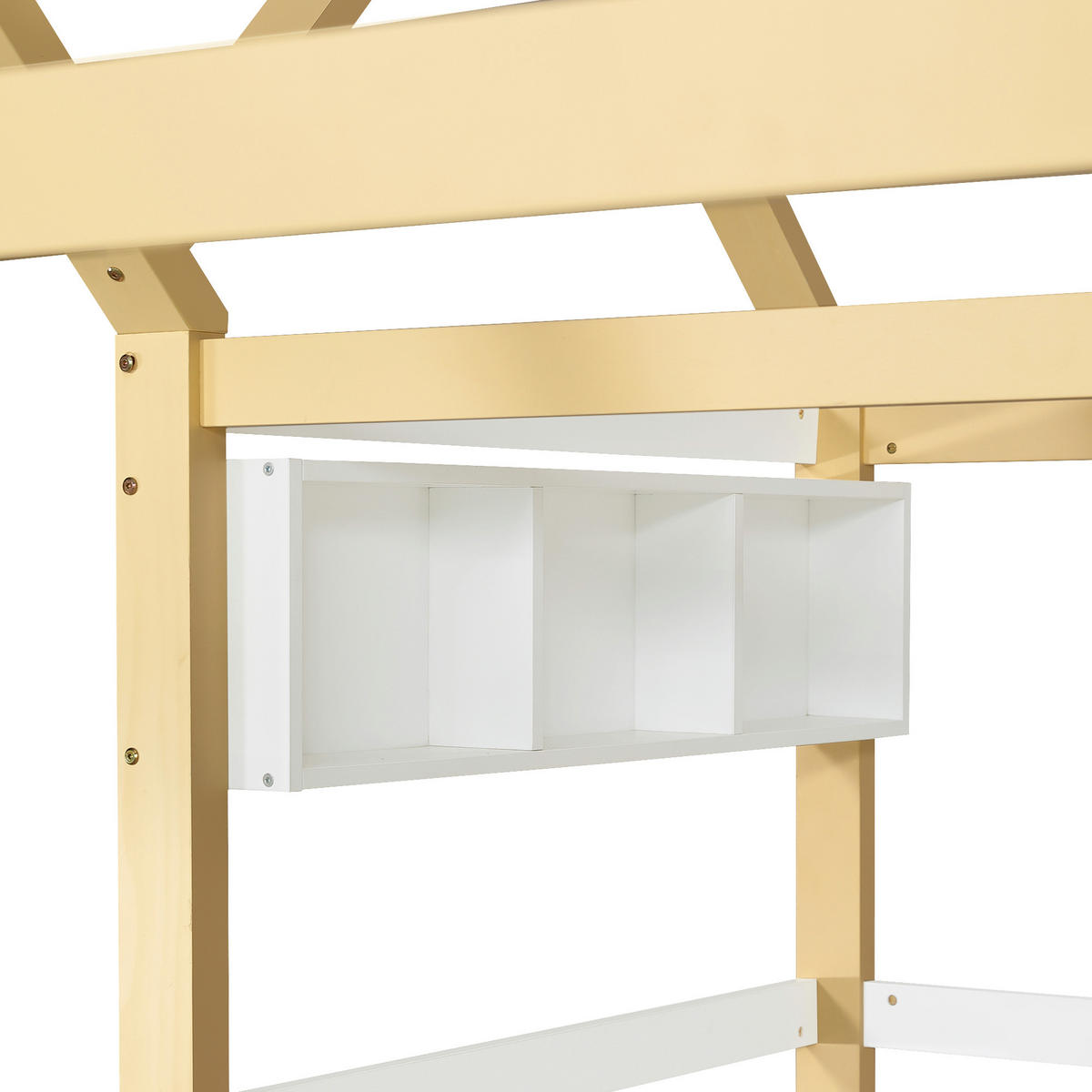 HOCHBETT 90/200 cm Weiß + Naturholz - Weiß/Naturfarben, Holz