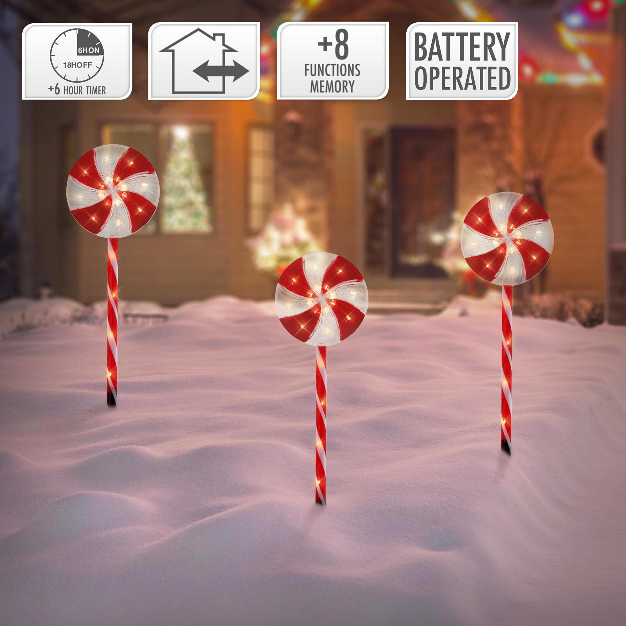 Thumbnail - Home Styling Collection Led-Weihnachtslichter, Rot, Kunststoff, 18x62x18 cm, Dekoration, Weihnachtsdekoration