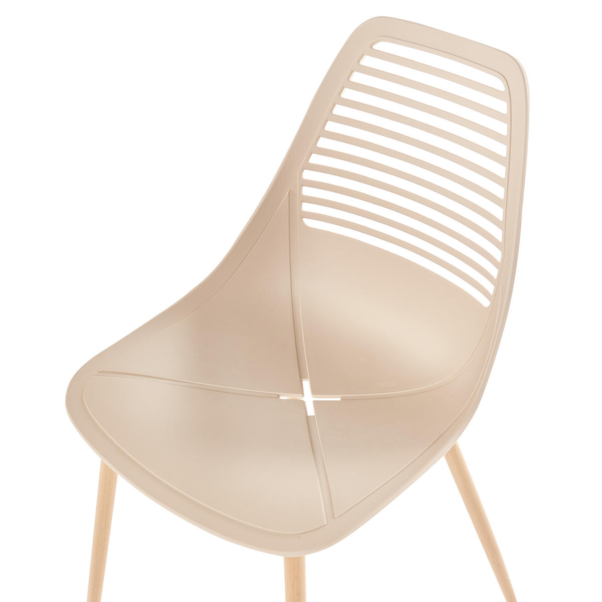 ESSZIMMERSTUHL 4er-Set Beige Montello - Beige/Braun, Kunststoff (46/84/54cm) - Beliani