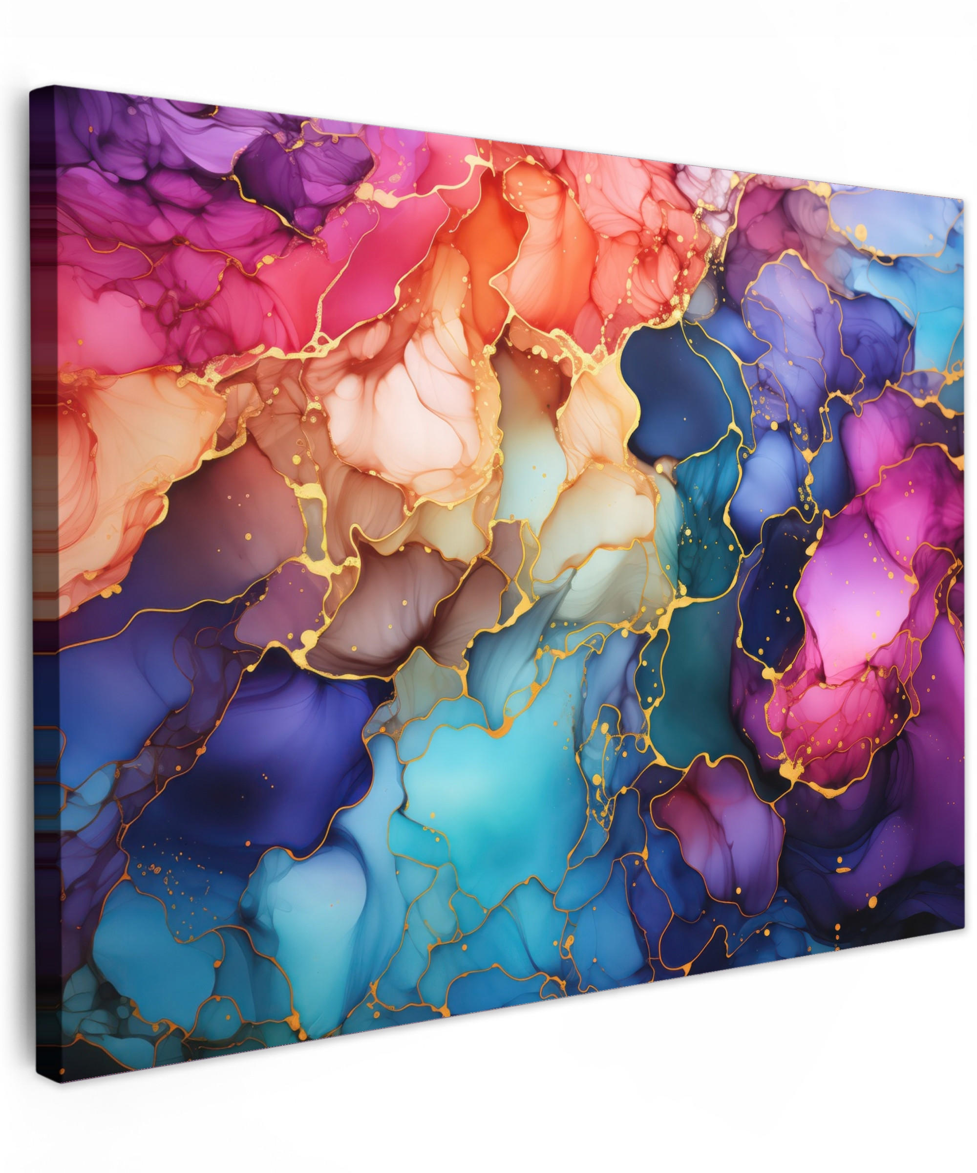 LEINWANDBILD Marmor - Bunt - Abstrakt 40x30 cm - Multicolor, Textil (40/30cm) - MuchoWow