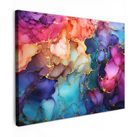 LEINWANDBILD Marmor - Bunt - Abstrakt Wandbilder 80x60 cm - Multicolor, Textil (80/60cm) - MuchoWow