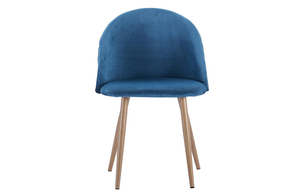 ESSZIMMERSTUHL LILLY - Blau/Eichefarben, Textil/Metall (55/79/51cm) - SAM