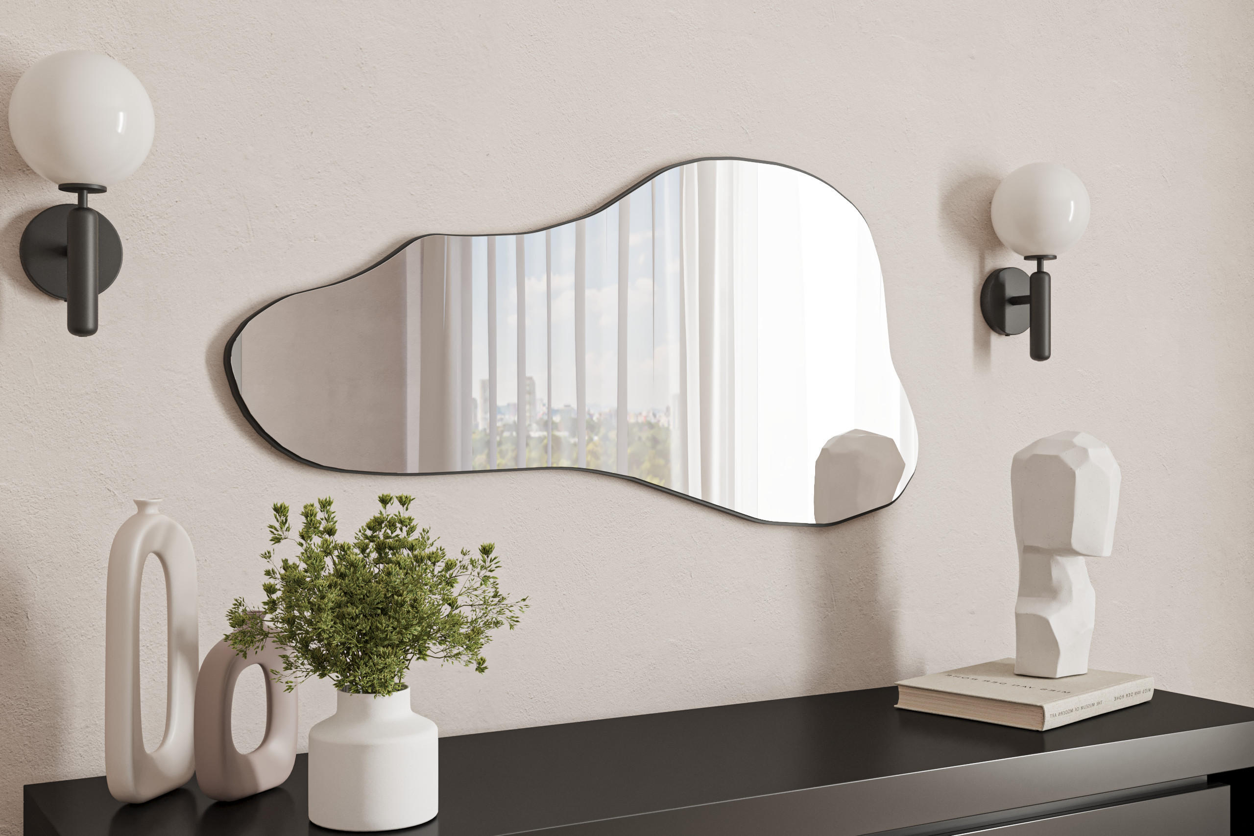 Thumbnail - moebel17 Wandspiegel, Schwarz, Holzwerkstoff, 120x60x3.5 cm, Spiegel, Wandspiegel