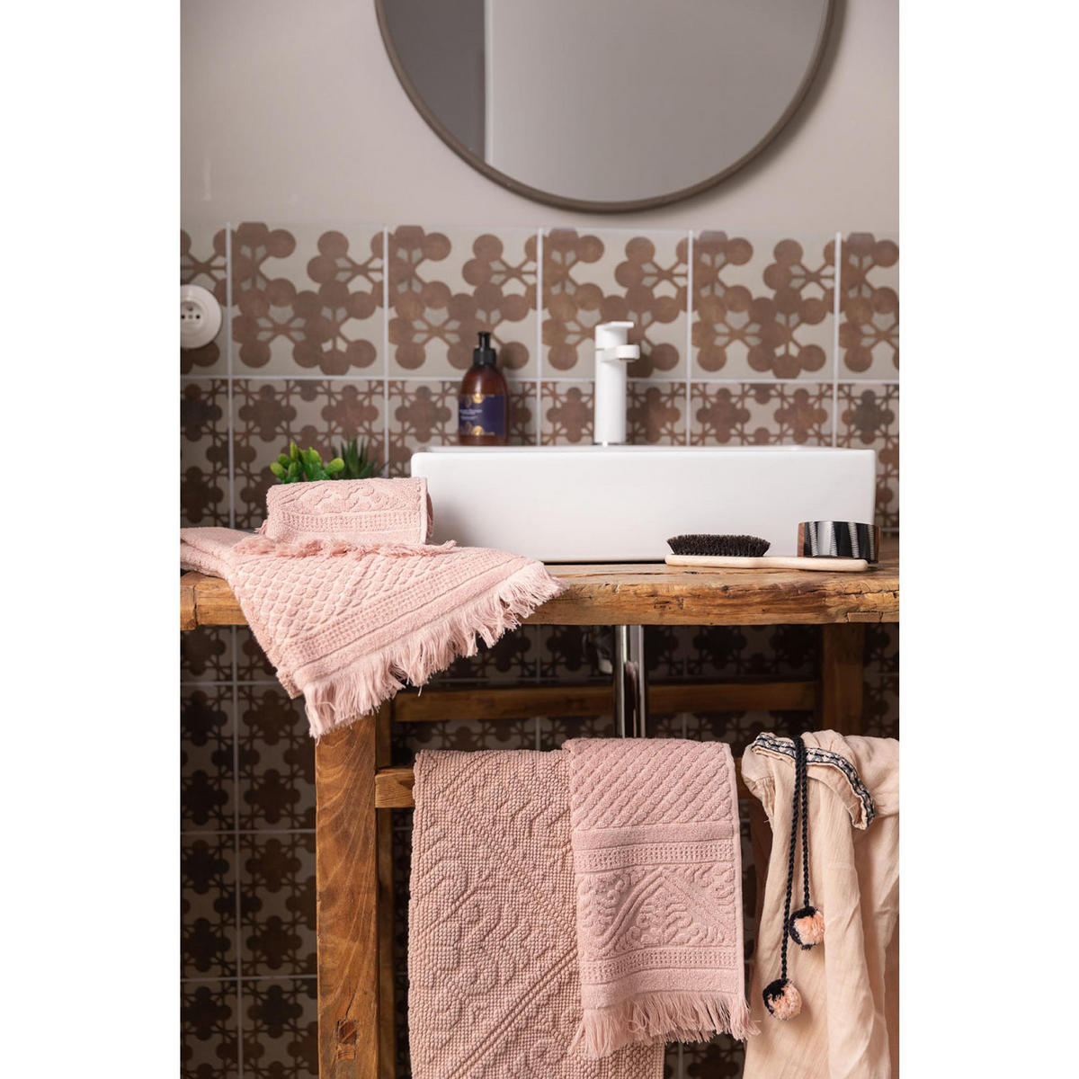 HANDTUCH Zoé weißdorn 50 x 100 cm - Rosa, Textil (50/100cm) - Vivaraise