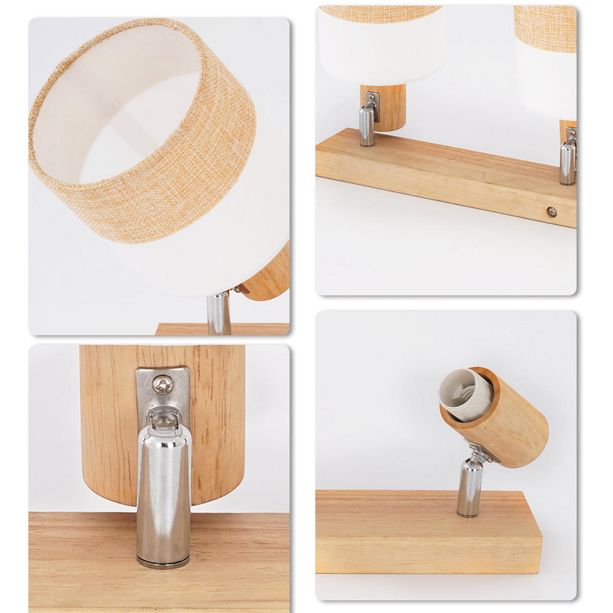 DECKENSTRAHLER Rikoh 16/13/48 cm - Beige, Holz (48/16/13cm) - ZMH