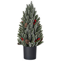 WEIHNACHTSBAUM DE-41617 Mini 50 cm, Tannenzapfen und rote Beeren Mehrfarbig - Grün, Kunststoff (47cm) - ComfortXL