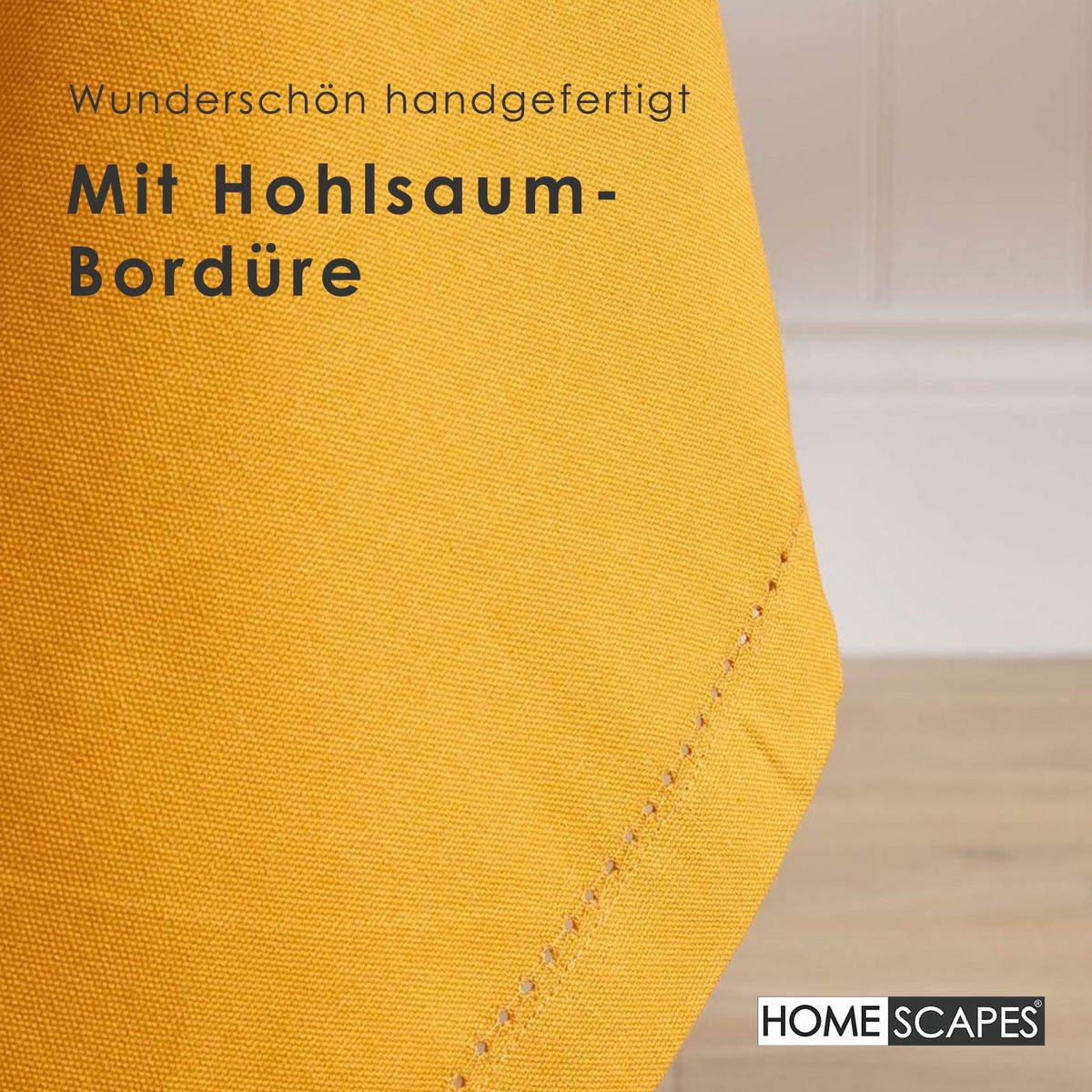 TISCHDECKE senfgelb rund 178 cm, 100% Baumwolle - Dunkelgelb, Textil (178/178cm) - Homescapes