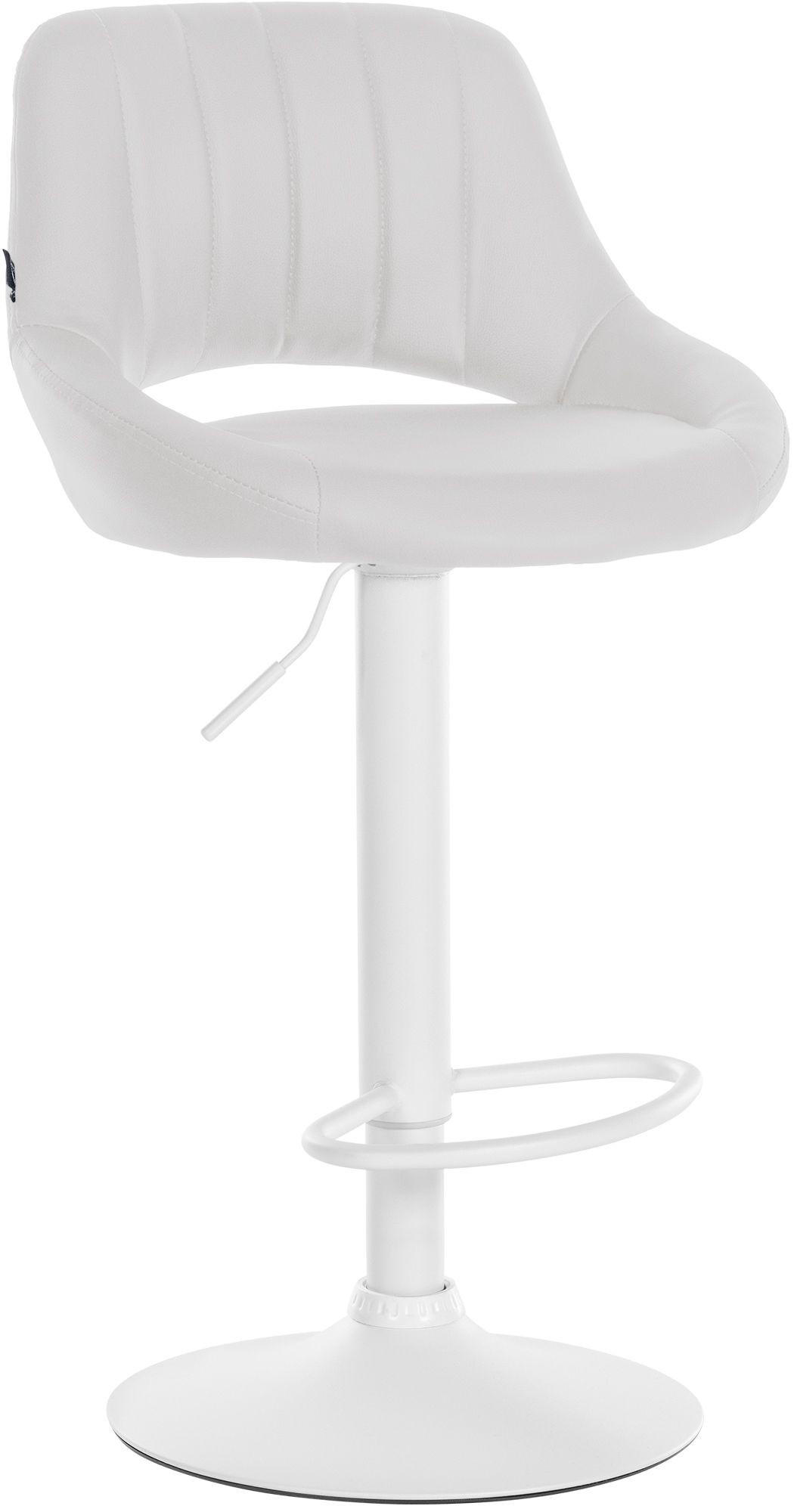BARHOCKER Milet 85x47x48 cm weiß - Weiß, Leder (47/85/48cm) - furnicato