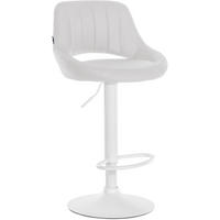 BARHOCKER Milet 85x47x48 cm weiß - Weiß, Leder (47/85/48cm) - furnicato